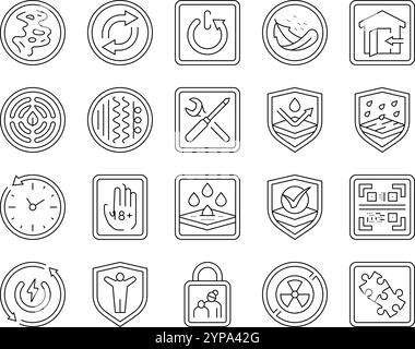 Warnhinweis-Warnsymbole für das Produkt legen den Vektor fest Stock Vektor