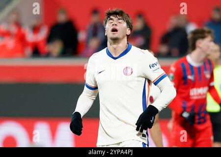 Heidenheim, Deutschland November 2024. Bild v.l.: Marc Guiu (FC Chelsea, 38), 28.11.2024, Fussball, UEFA Conference League, 1. FC Heidenheim - FC Chelsea, GER, Heidenheim, Voith-Arena. Quelle: HMB Media/Alamy Live News Stockfoto