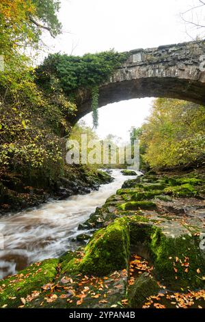 Grotto Bridge über den Fluss Almond in der Nähe von Cramond, Edinburgh Stockfoto