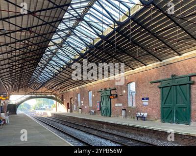 Der historische Bahnhof in Filey, North Yorkshire East Coast, Nordengland, Großbritannien Stockfoto