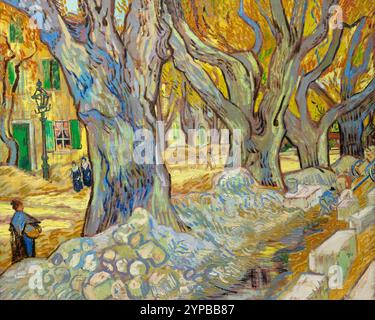 The Large Plane Trees, Road Menders in Saint-Remy, Vincent van Gogh, 1889, Cleveland Museum of Art, Stockfoto