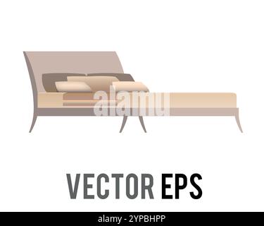 Das Designer-Doppelbett Wohnzimmer im Retro-Stil Wohnzimmerdesign mit Kissen und Kissen Stock Vektor