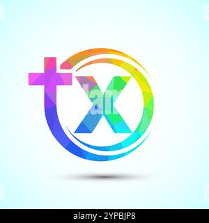 Englisches Alphabet mit Kreuzlogo. Das Jesuskreuz-Logo für die christliche Kirche Stock Vektor