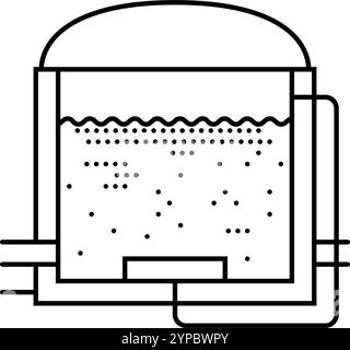 Anaerobe Vergärung Biomasse Linie Symbol Vektor Illustration Stock Vektor