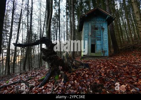 Karlsbad, Tschechische Republik. November 2024. Historische Toilette aus der Wende des 19. Und 20. Jahrhunderts in Kurwäldern unter dem Vitkowberg, Karlsbad, Tschechien, 29. November 2024. Quelle: Slavomir Kubes/CTK Photo/Alamy Live News Stockfoto