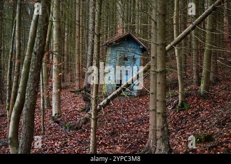 Karlsbad, Tschechische Republik. November 2024. Historische Toilette aus der Wende des 19. Und 20. Jahrhunderts in Kurwäldern unter dem Vitkowberg, Karlsbad, Tschechien, 29. November 2024. Quelle: Slavomir Kubes/CTK Photo/Alamy Live News Stockfoto