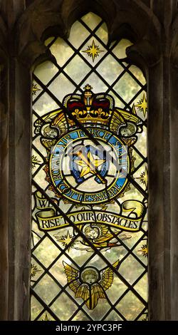 Großbritannien, England, Rutland, Cottesmore, St. Nicholas Church, Kapelle, RAF Cottesmore, Fenster Stockfoto