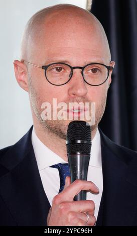 Brüssel, Belgien November 2024. Watermael-Boitsfort - David Leisterh, Bürgermeister von Watermaal-Bosvoorde, dargestellt während einer Zeremonie für die neuen Bürgermeister der Region Brüssel-Hauptstadt am Freitag, den 29. November 2024, in Brüssel. BELGA FOTO BENOIT DOPPAGNE Credit: Belga News Agency/Alamy Live News Stockfoto