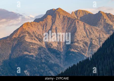 Twilight Peak in der Weminuche Wilderness, San Juan Range, Colorado Stockfoto