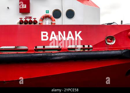 Schlepper Banak liegt am Tollbodkaien Kai im Hafen von Bergen, Norwegen Stockfoto