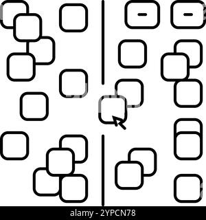 Affinitätsdiagramm ux ui-Design-Liniensymbol-Illustration Stock Vektor