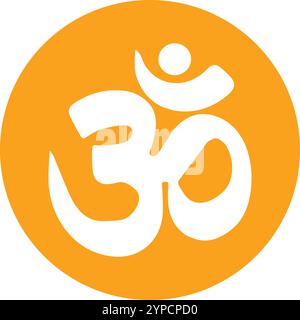 Hinduismus-Zeichen, Hindu-Symbol, spirituelles Symbol, om-Symbol, OM-Symbol, OM-Zeichen, Hinduismus-Religionen-Zeichen Stock Vektor