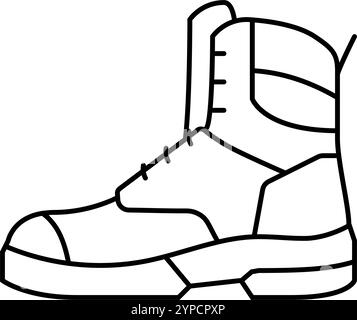 Sicherheitsstiefel psa Schutzausrüstung Linie Symbol Vektor Illustration Stock Vektor