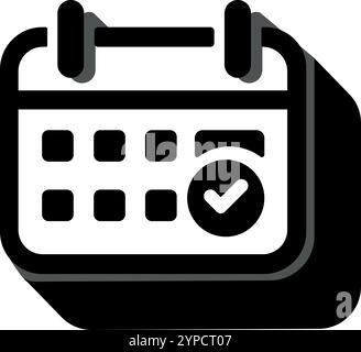 Symbol für Fälligkeitsdatum. Kalendersymbol. Kalenderzeichen und -Symbol. Vektorgrafik des Kalendervektors. Symbol für Zeitplan. Stock Vektor