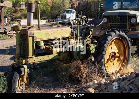 Schöne rostende alte amerikanische Industrietechnologie Stockfoto