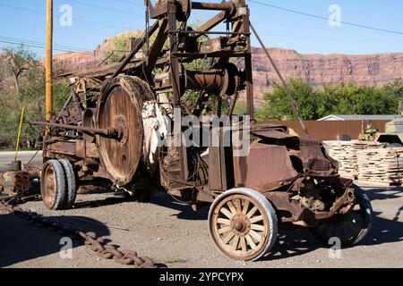 Schöne rostende alte amerikanische Industrietechnologie Stockfoto