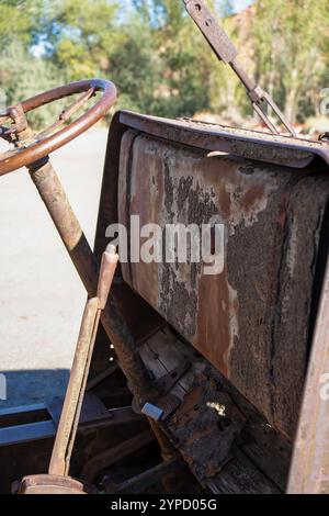 Schöne rostende alte amerikanische Industrietechnologie Stockfoto