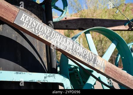 Schöne rostende alte amerikanische Industrietechnologie Stockfoto