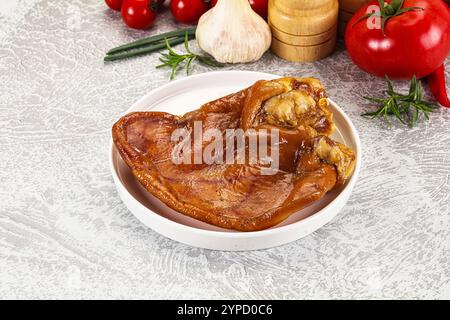 Chinesische Küche – Vorspeise mit geräuchertem Schweinefleisch Stockfoto