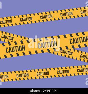 Abbildung mit Warnband. Vektorsymbol mit Sicherheitsstreifen. Abbildung Warnseufzen Stock Vektor