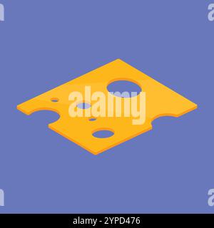 Vektorsymbol für Käsescheiben. Abbildung: Gelbe Käsescheibe. Stück Käsevektor Stock Vektor