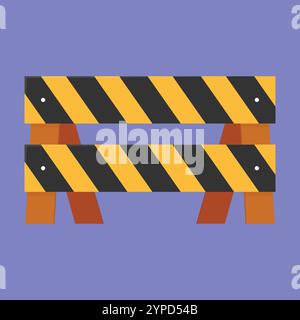Symbolvektor für Straßensperre. Abbildung: Straßensperre. Straßenbaubarriere Stock Vektor