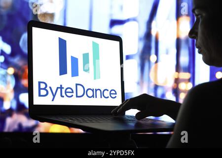 April 2024, Brasilien. In dieser Abbildung wird das ByteDance-Logo auf einem Laptop-Bildschirm angezeigt Stockfoto