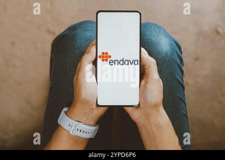 Januar 2024, Brasilien. In dieser Abbildung wird das Endava-Logo auf einem Smartphone-Bildschirm angezeigt Stockfoto