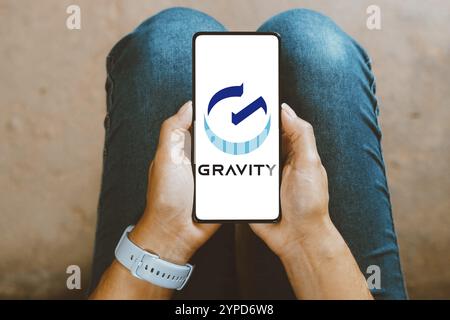 Januar 2024, Brasilien. In dieser Abbildung wird das GRAVITY Co., Ltd.-Logo auf einem Smartphone-Bildschirm angezeigt Stockfoto