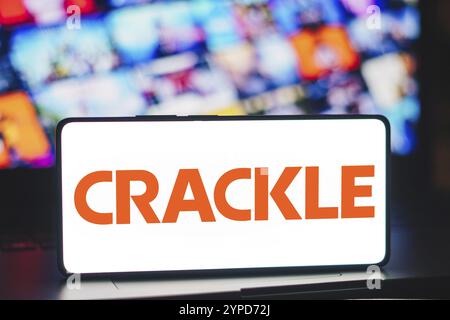 April 2024, Brasilien. In dieser Abbildung wird das Crackle-Logo auf einem Smartphone-Bildschirm angezeigt Stockfoto