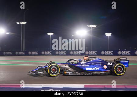 Doha, Katar. November 2024. Alexander Albon (THA) - Williams Racing - Williams FW46 - Mercedes 29.11.2024, Losail International Circuit, Doha, Formel 1 Qatar Airways Qatar Grand Prix 2024 Credit: Alessio de Marco/Alamy Live News Stockfoto