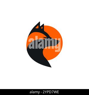 Vektorsymbol für Wildfuchs. Tierfuchsvektor. Elegantes orangefarbenes Logo für Fuchsunternehmen. Dreifarbiges Fuchs-Logo. Stock Vektor