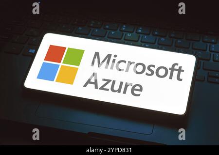 Mai 2024, Brasilien. In dieser Abbildung wird das Microsoft Azure Logo auf einem Smartphone-Bildschirm angezeigt Stockfoto