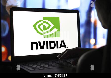 April 2024, Brasilien. In dieser Abbildung ist das Logo der Nvidia Corporation auf einem Laptop-Bildschirm zu sehen Stockfoto