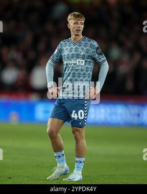 Sheffield, Großbritannien. November 2024. Tom Watson von Sunderland während des Sky Bet Championship Matches Sheffield United vs Sunderland in der Bramall Lane, Sheffield, Großbritannien, 29. November 2024 (Foto: Alfie Cosgrove/News Images) in Sheffield, Großbritannien am 29. November 2024. (Foto: Alfie Cosgrove/News Images/SIPA USA) Credit: SIPA USA/Alamy Live News Stockfoto