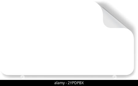 Weiße Seitenwellung mit Schatteneffekt, ideal für Text oder Design, bietet einen klaren Hintergrund für Präsentationen oder Marketing. Perfekt, um Projekte realistisch zu gestalten Stock Vektor