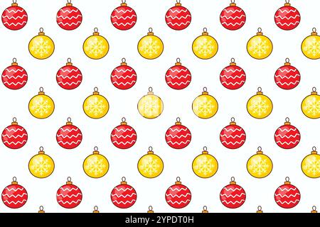 Muster von Weihnachtsbaumspielzeugen. Vektorabbildung. Stock Vektor