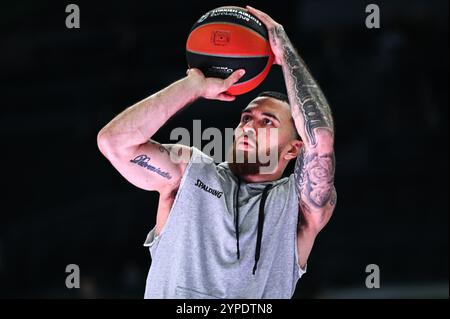 55 Mike James von AS Monaco spielt während des 12. Runde-Spiel zwischen Panathinaikos AKTOR Athen und AS Monaco in der OAKA Altion Arena in Athen, Griechenland, am 29. November 2024. Stockfoto