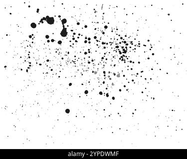 Fesselnde schwarze Tintenspritzer auf weißem Hintergrund für kreative Projekte. Modernes und vielseitiges Design mit endlosen Möglichkeiten. Lassen Sie Ihrer Kreativität freien Lauf. Stock Vektor