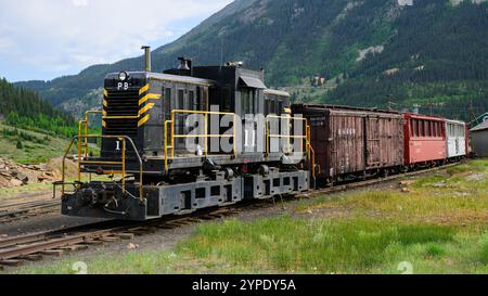 Silverton, CO, USA – 13. Juni 2024; Durango and Silverton Narrow Gauge Railroad Diesellokomotive Nummer 11 Stockfoto