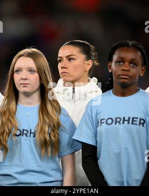 CARDIFF, GROSSBRITANNIEN. November 2024. Waliser Ffion Morgan während des Spiels der Frauen-Europameisterschaft 2025 - WEQ Play-offs Runde 2 im Cardiff City Stadium am 29. November 2024. (Bild von Ashley Crowden/FAW) Credit: Football Association of Wales/Alamy Live News Stockfoto