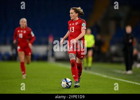 CARDIFF, GROSSBRITANNIEN. November 2024. Wales' Rachel Rowe während des Spiels der Frauen-Europameisterschaft 2025 - WEQ Play-offs Runde 2 im Cardiff City Stadium am 29. November 2024. (Bild von Ashley Crowden/FAW) Credit: Football Association of Wales/Alamy Live News Stockfoto