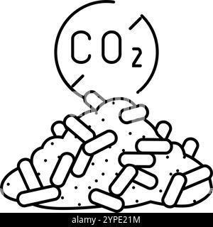 CO2-neutrale Holz Pellets Linie Symbol Vektor Illustration Stock Vektor