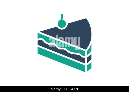 Dessert-Symbol. Symbolstil durchgehend. Symbol für Mahlzeit. Illustration des Vektors von Lebensmitteln Stock Vektor