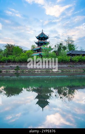 Chongli Pavillon, Wangjiang Tower Park, Chengdu, Sichuan, China Stockfoto