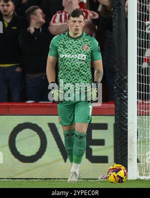 Sheffield, Großbritannien. November 2024 30. Anthony Patterson of Sunderland während des Sky Bet Championship Matches Sheffield United vs Sunderland in der Bramall Lane, Sheffield, Vereinigtes Königreich, 29. November 2024 (Foto: Alfie Cosgrove/News Images) in Sheffield, Vereinigtes Königreich am 11/30/2024. (Foto: Alfie Cosgrove/News Images/SIPA USA) Credit: SIPA USA/Alamy Live News Stockfoto