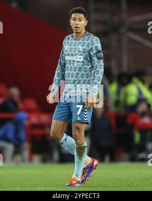 Sheffield, Großbritannien. November 2024 30. Jobe Bellingham aus Sunderland während des Sky Bet Championship Matches Sheffield United vs Sunderland in der Bramall Lane, Sheffield, Vereinigtes Königreich, 29. November 2024 (Foto: Alfie Cosgrove/News Images) in Sheffield, Vereinigtes Königreich am 30.2024. (Foto: Alfie Cosgrove/News Images/SIPA USA) Credit: SIPA USA/Alamy Live News Stockfoto