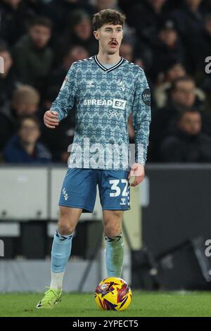 Sheffield, Großbritannien. November 2024 30. Trai Hume of Sunderland während des Sky Bet Championship Matches Sheffield United vs Sunderland in der Bramall Lane, Sheffield, Vereinigtes Königreich, 29. November 2024 (Foto: Alfie Cosgrove/News Images) in Sheffield, Vereinigtes Königreich am 11/30/2024. (Foto: Alfie Cosgrove/News Images/SIPA USA) Credit: SIPA USA/Alamy Live News Stockfoto