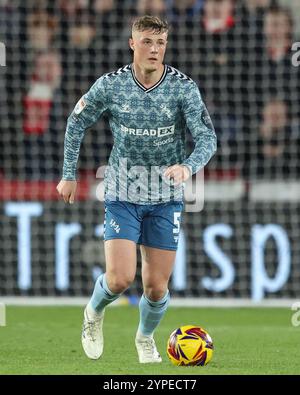 Sheffield, Großbritannien. November 2024 30. Daniel Ballard von Sunderland während des Sky Bet Championship Matches Sheffield United vs Sunderland in der Bramall Lane, Sheffield, Großbritannien, 29. November 2024 (Foto: Alfie Cosgrove/News Images) in Sheffield, Großbritannien am 11/30/2024. (Foto: Alfie Cosgrove/News Images/SIPA USA) Credit: SIPA USA/Alamy Live News Stockfoto