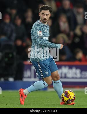 Sheffield, Großbritannien. November 2024 30. Patrick Roberts von Sunderland während des Sky Bet Championship Matches Sheffield United vs Sunderland in der Bramall Lane, Sheffield, Vereinigtes Königreich, 29. November 2024 (Foto: Alfie Cosgrove/News Images) in Sheffield, Vereinigtes Königreich am 30.2024. (Foto: Alfie Cosgrove/News Images/SIPA USA) Credit: SIPA USA/Alamy Live News Stockfoto